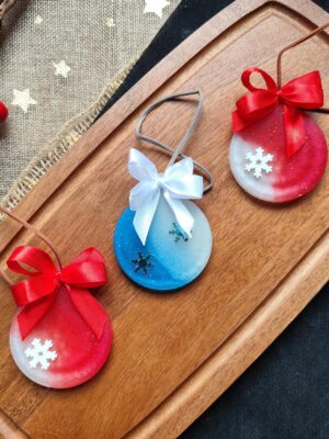 Bombka z kokardką z żywicy – 2D