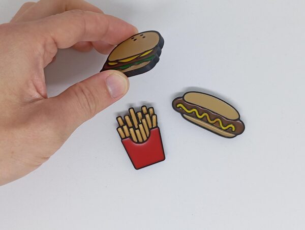Zestaw Frytki Burger Hotdog - 3 szt Magnesy