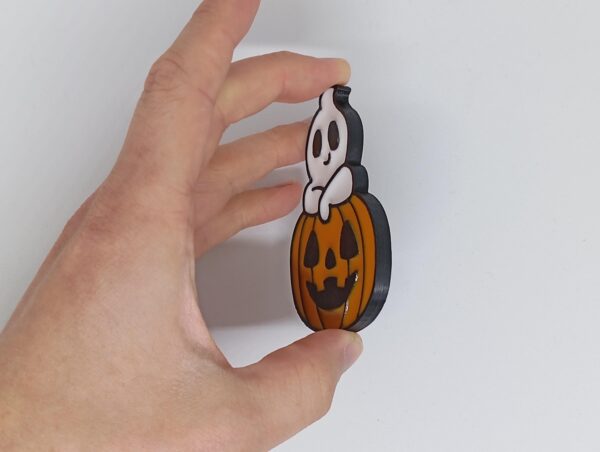 Duch z dynią halloweenowy magnes