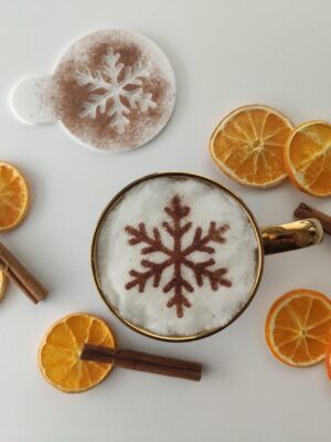 Śnieżynka - Szablon do kawy