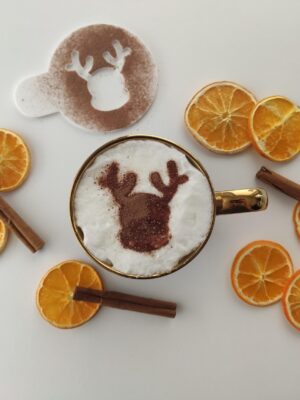 Renifer - Szablon do kawy